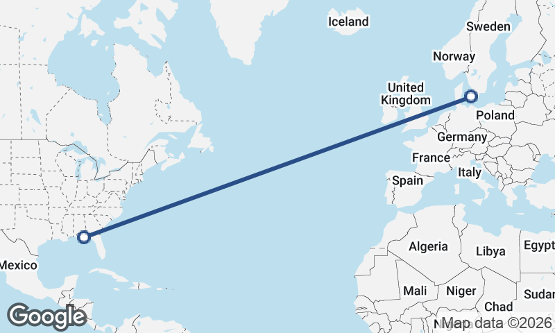 Copenhagen to Panama City