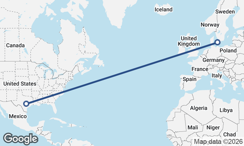 Copenhagen to Austin