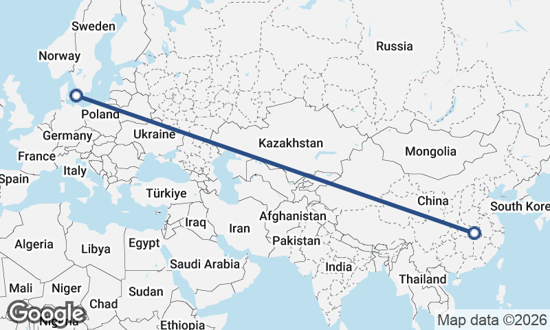 Copenhagen to Wuhan