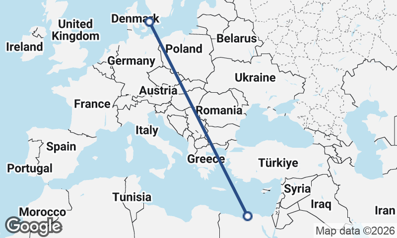 Copenhagen to Alexandria