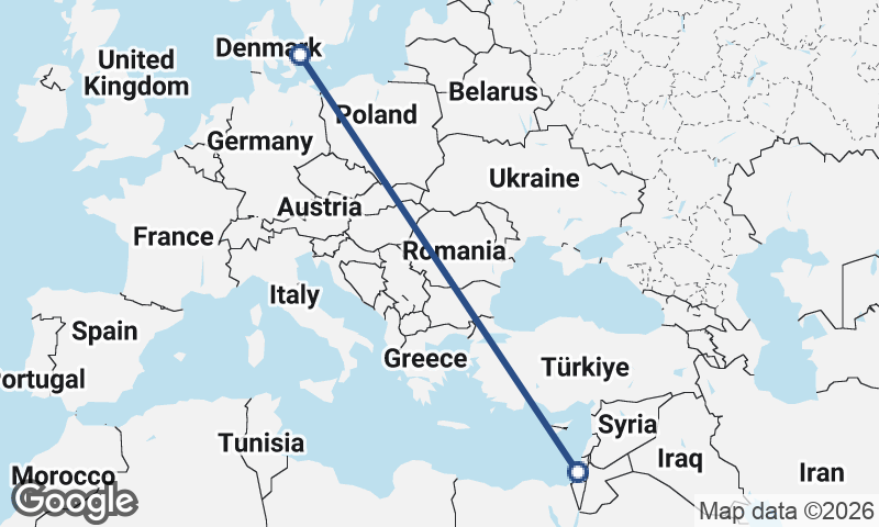 Copenhagen to Tel Aviv-Yafo