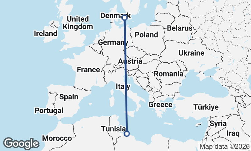 Copenhagen to Tripoli