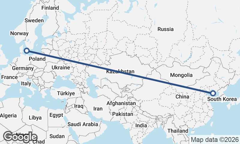 Copenhagen to Dalian