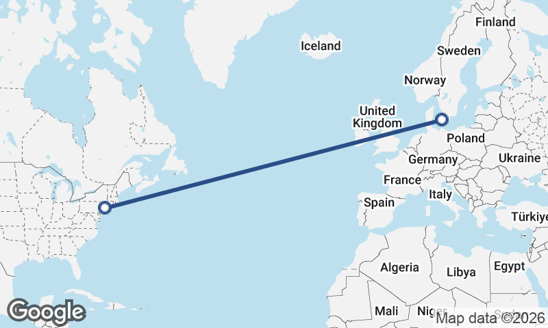 Copenhagen to New York