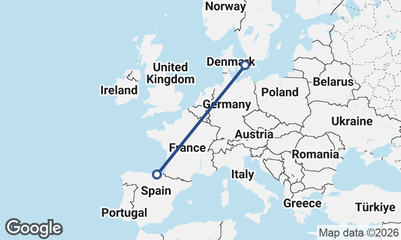 Copenhagen to Bilbao