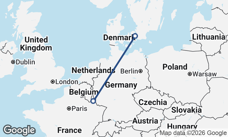 Copenhagen to Luxembourg City