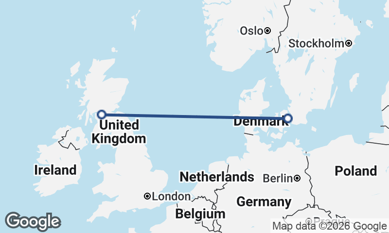Copenhagen to Glasgow