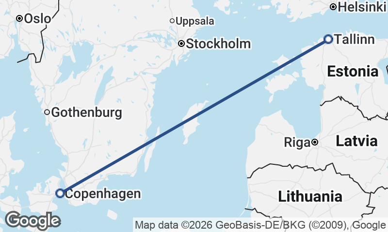 Copenhagen to Tallinn