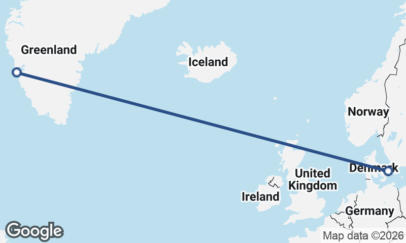 Copenhagen to Nuuk