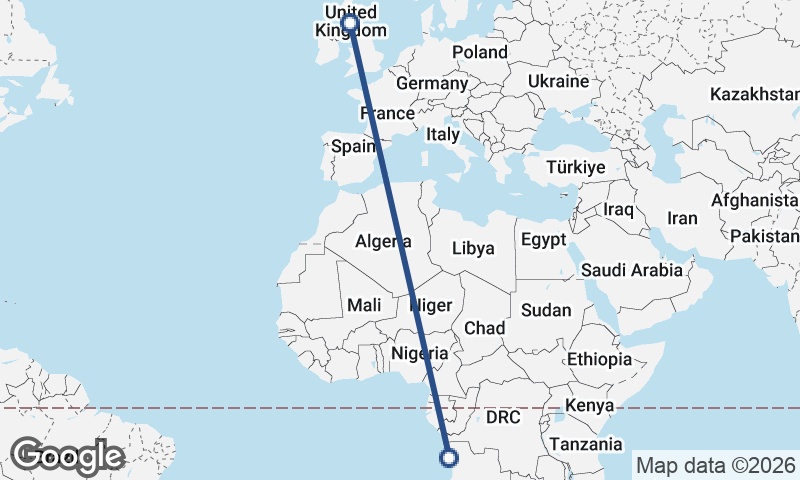 Glasgow to Luanda