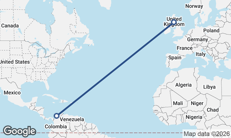 Glasgow to Cartagena
