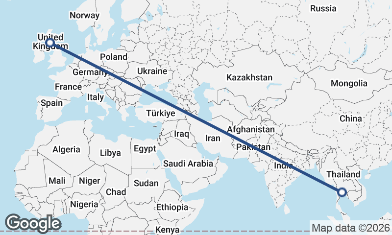 Glasgow to Bangkok