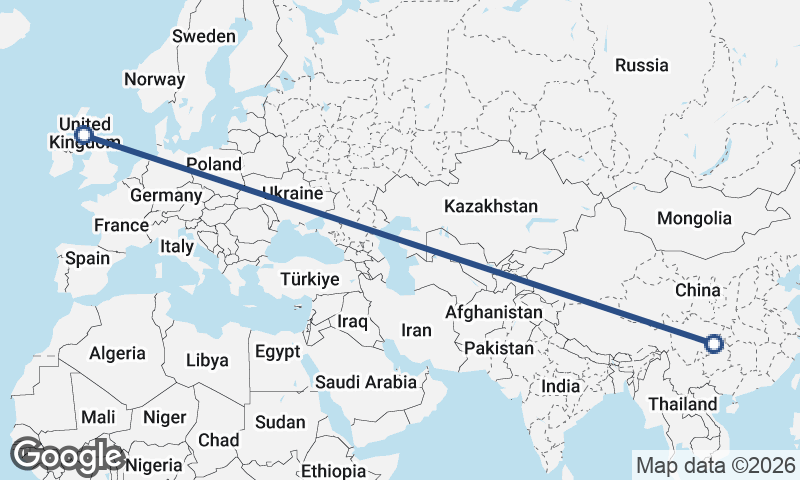 Glasgow to Chongqing