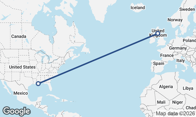 Glasgow to New Orleans