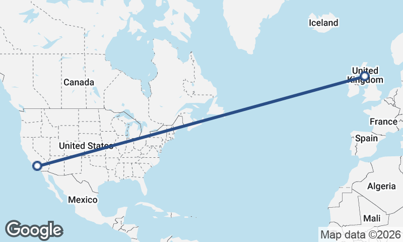 Glasgow to Los Angeles