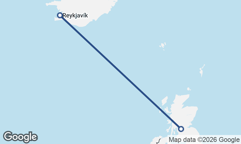 Glasgow to Reykjavík