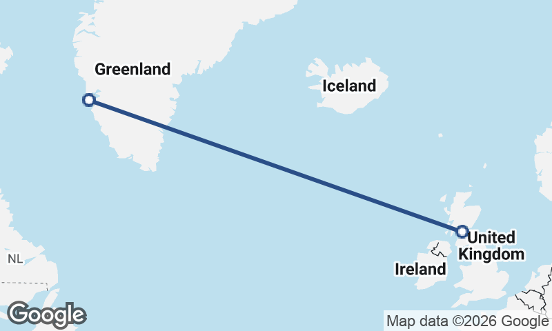 Glasgow to Nuuk
