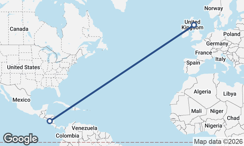 Edinburgh to Managua