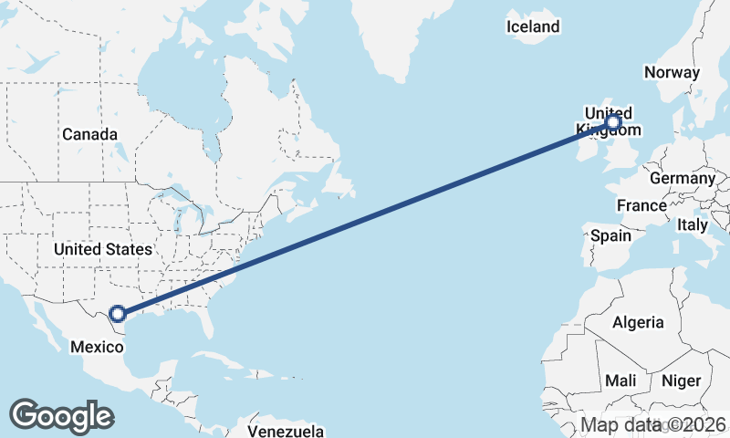 Edinburgh to San Antonio