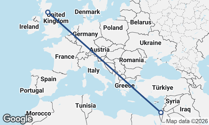Edinburgh to Tel Aviv-Yafo
