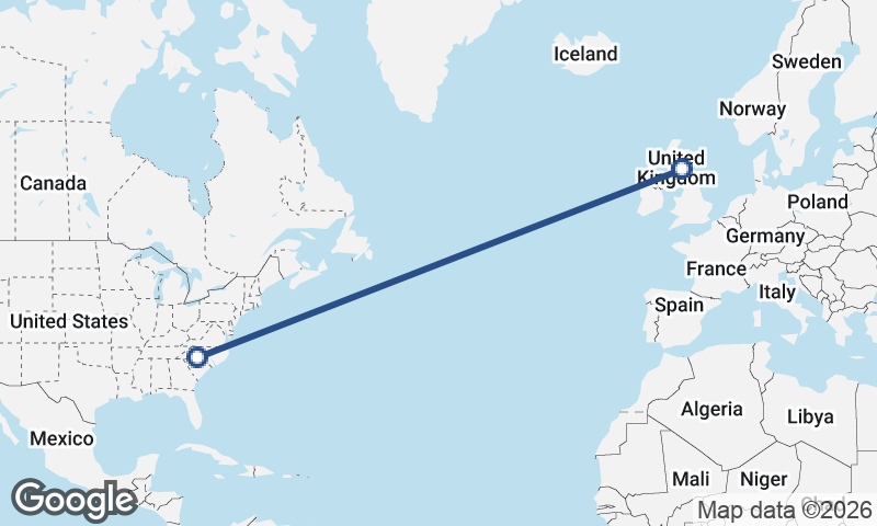 Edinburgh to Charlotte