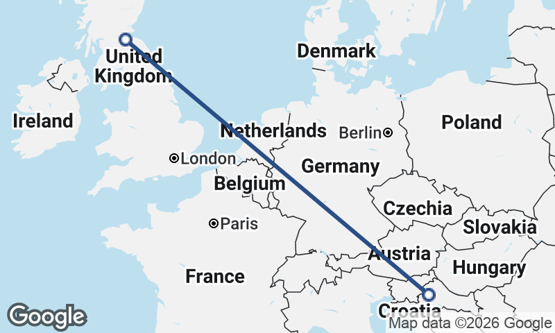 Edinburgh to Zagreb