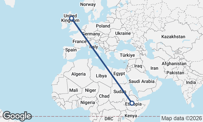 Edinburgh to Addis Ababa