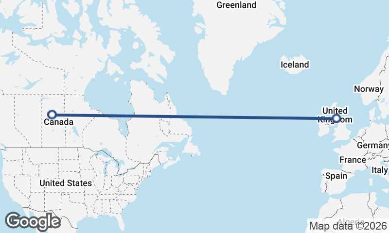 Canada to United Kingdom