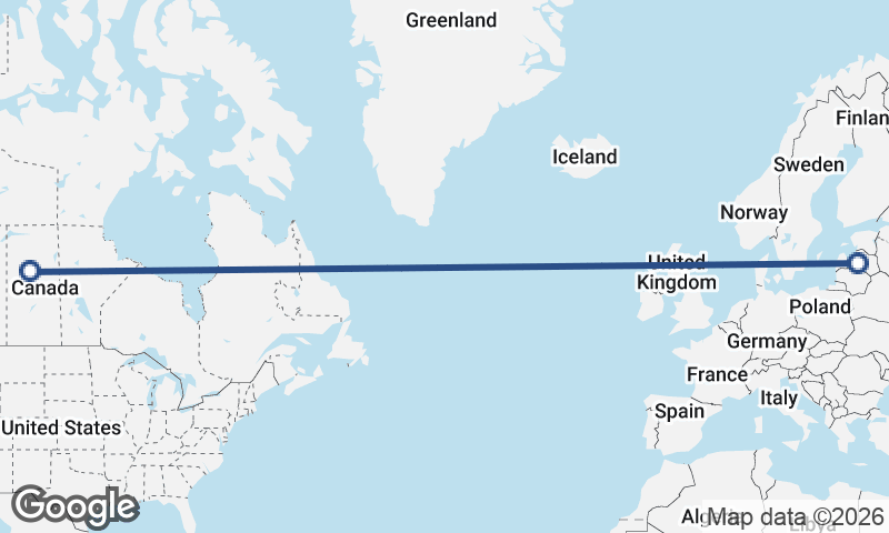 Canada to Latvia