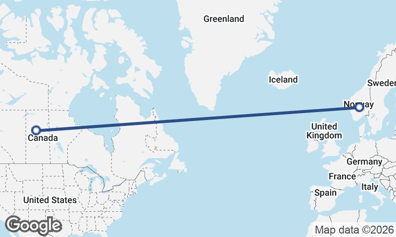 Canada to Norway