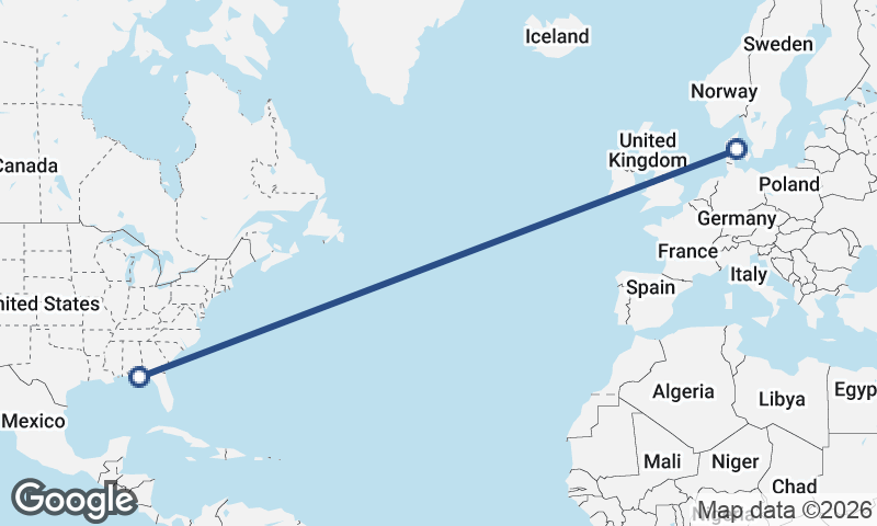 Aarhus to Panama City