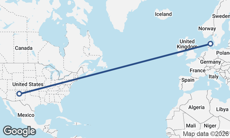 Aarhus to Albuquerque