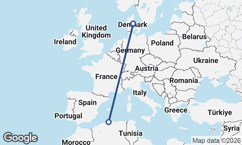 Aarhus to Algiers