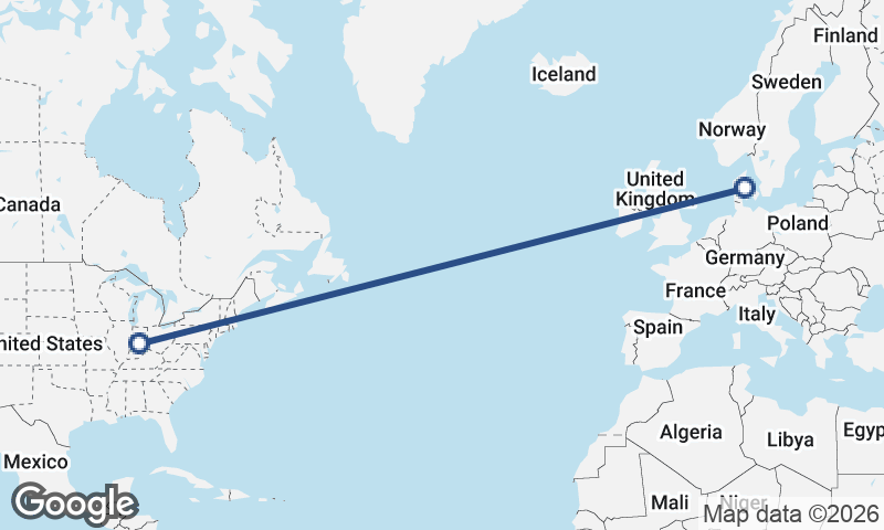 Aarhus to Indianapolis