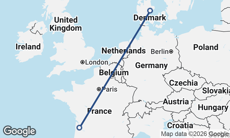 Aarhus to Bordeaux