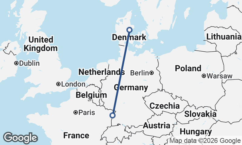 Aarhus to Strasbourg