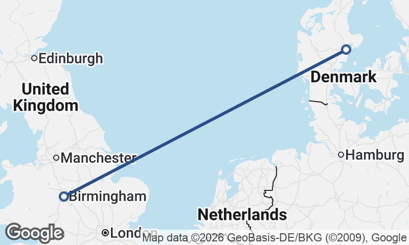 Aarhus to Birmingham