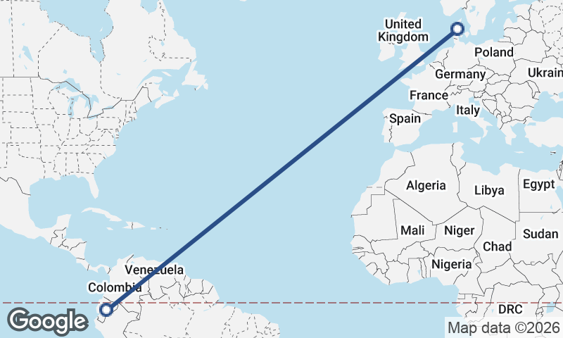 Denmark to Ecuador