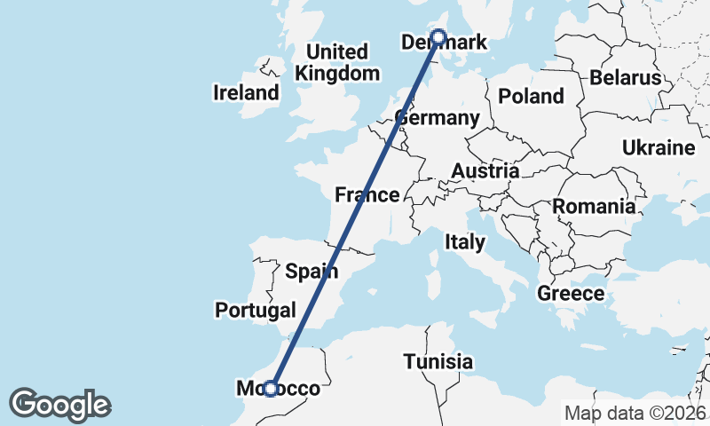 Denmark to Morocco