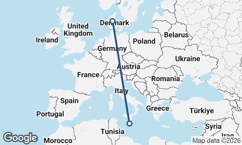 Denmark to Malta