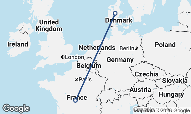 Denmark to France