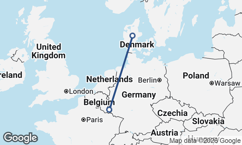 Denmark to Luxembourg
