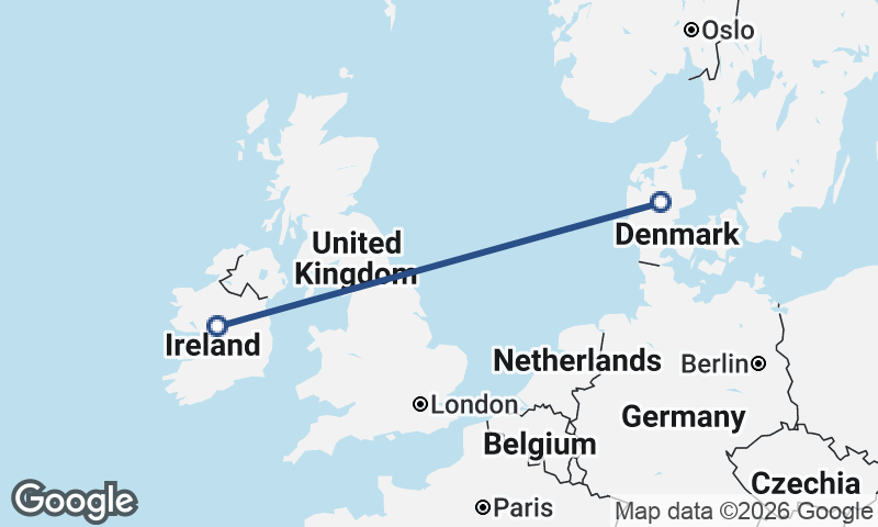 Denmark to Ireland