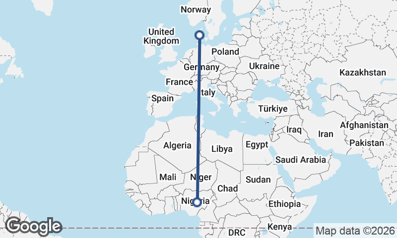 Denmark to Nigeria
