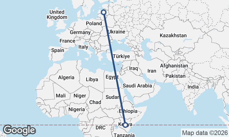 Latvia to Kenya