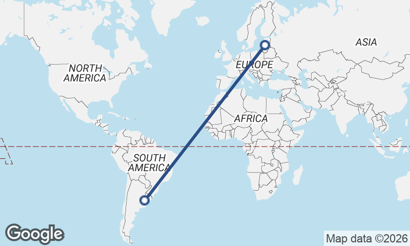 Riga to Buenos Aires