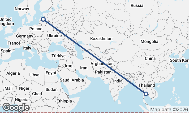Riga to Bangkok