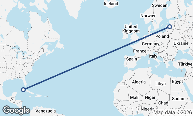 Riga to Havana