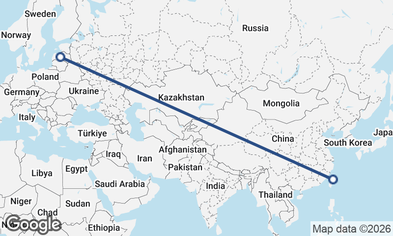 Riga to Taipei