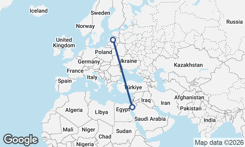 Riga to Al ‘Aqabah
